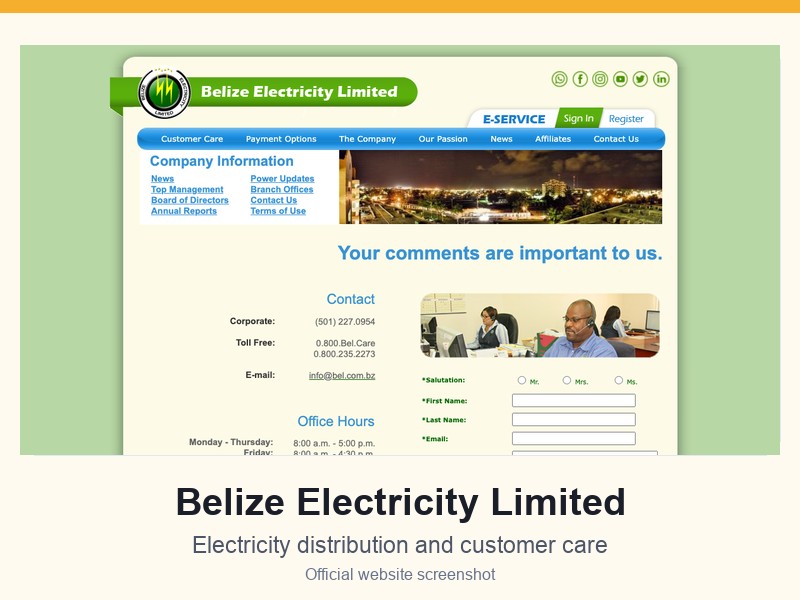 Belize Electricity Limited - Electricity Utility Services
