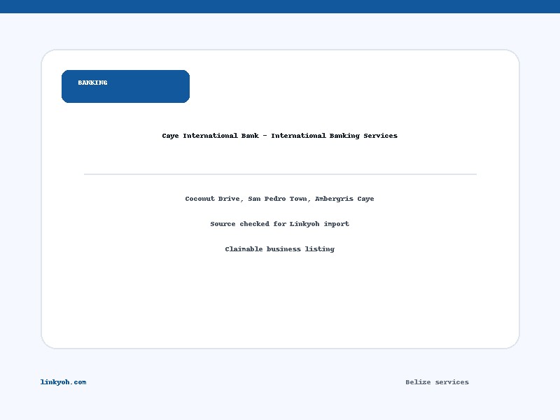 Caye International Bank - International Banking Services
